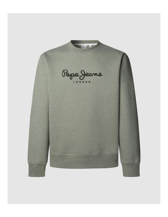 Sudadera de Hombre PEPE JEANS Macbeth Melange Crew en Verde Militar, Atemporal y Versátil para Todo el Año, Talla XXL, Tejido de Alta Calidad 55% Poliéster y 45% Algodón que Ofrece Máximo Confort y Du