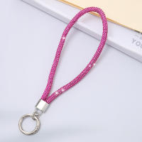 Lanyard De Lujo Para Móvil Con Diamantes Llavero De Cadena De Equipaje Colgante DIY Antipérdida Para Adultos Material De Poliéster - details 12