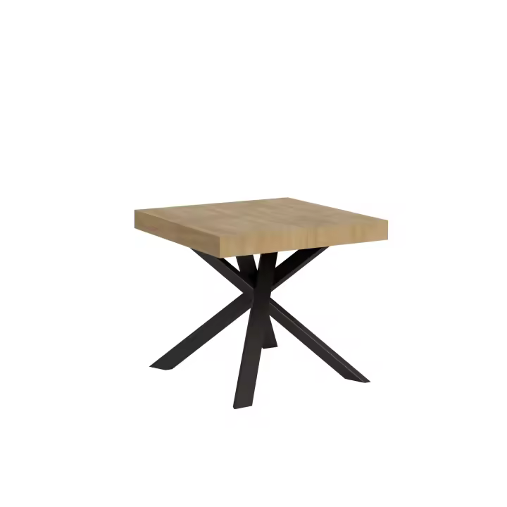 Mesa extensible 90x90/194 cm Clerk tablero Roble Nature-Patas Anthracita - 1