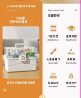 Caja De Medicamentos Grande Capacidad Multi Capa Caja De Almacenamiento Para El Hogar Kit De Primeros Auxilios Portátil Caja Médica Ecológica - details 1