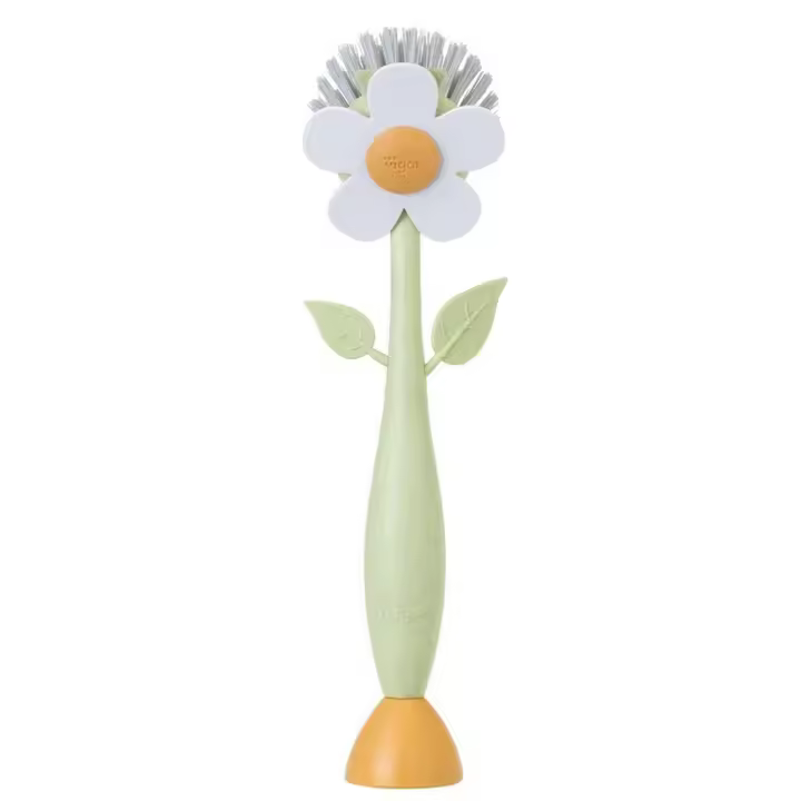 VIGAR® - Cepillo Lavaplatos Florganic - Fibras Suaves y Resistentes - Diseño Ergonómico para Uso Cómodo - Ecológico y Sostenible - Limpieza Eficaz sin Rayar la Vajilla - Mango Antideslizante - Cepillo de Cocina - Cepillo para Menaje - Cepillo para Fregar - 1