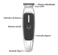 Maquina de cortar el pelo Manalex, recortadora de puntas con pantalla digital - details 0