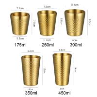 Taza De Cerveza De Acero Inoxidable Con Textura Hamaca Doble Capa Para Bebidas Frías Y Agua Anti-caída Estilo Industrial - details 0