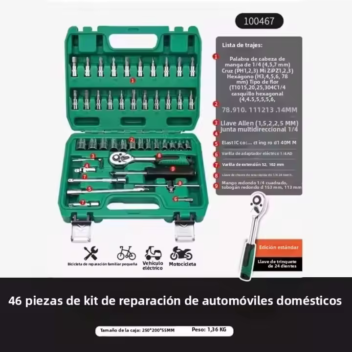Juego De Herramientas De Reparación Manual Multifuncional Juego De Fijaciones De Tornillos Con Llaves Y Juego De Herramientas De Automóvil - 1