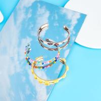 3pcs Pulsera De Acero Inoxidable Ajustable Ovalada De 60mm Con Grosores Para Inlay 3 Colores Blank Bracelet Simple Para Joyería - details 1
