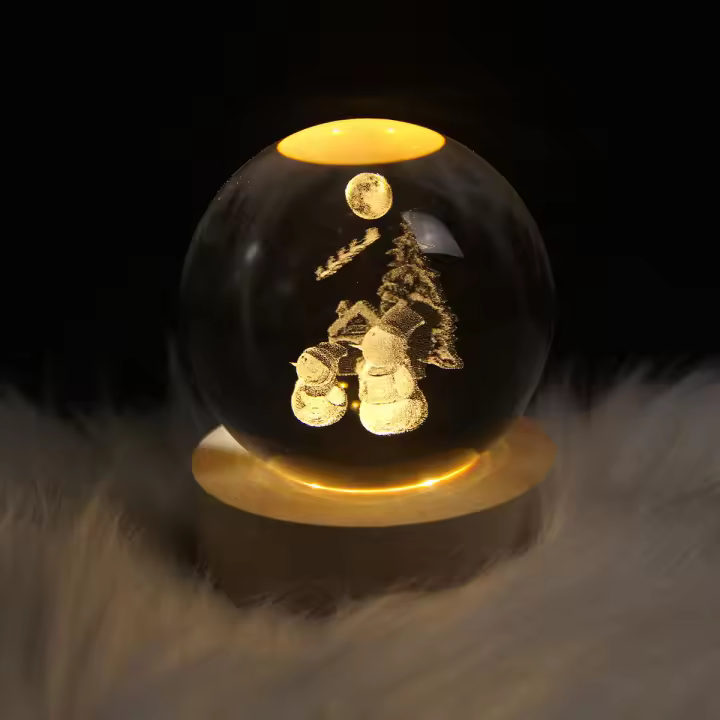 Luz De Noche LED Creativa En Forma De Cristal 3D Con Galaxia Santa Claus Saturno Para Habitación Regalo De Navidad Para Niños Y Adultos - 1