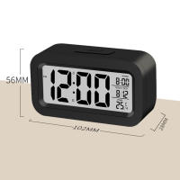 Reloj De Alarma Digital LCD Con Calendario Y Termómetro Para Escritorio Decoración De Oficina Y Viaje Reloj Inteligente Para Estudiantes Presente - details 5