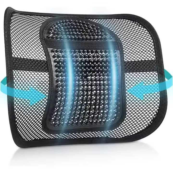 Cojín de soporte lumbar de malla con correa elástica para respaldo de silla y respaldo de silla [Clase energética A+++] [Clase energética A+++] - 1