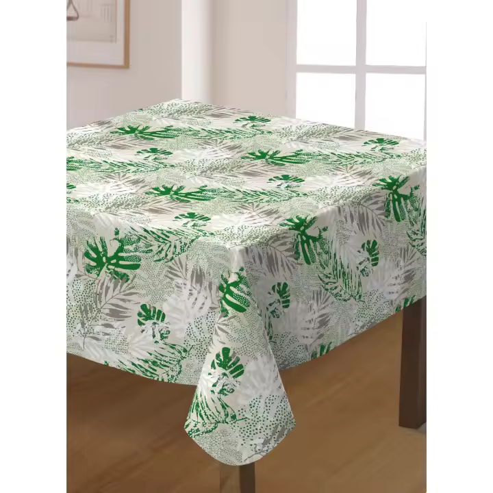Mantel Hulehule Tex - Tela Resinada Antimanchas Resistente al Agua Fácil de Limpiar - SELVA VERDE - 1
