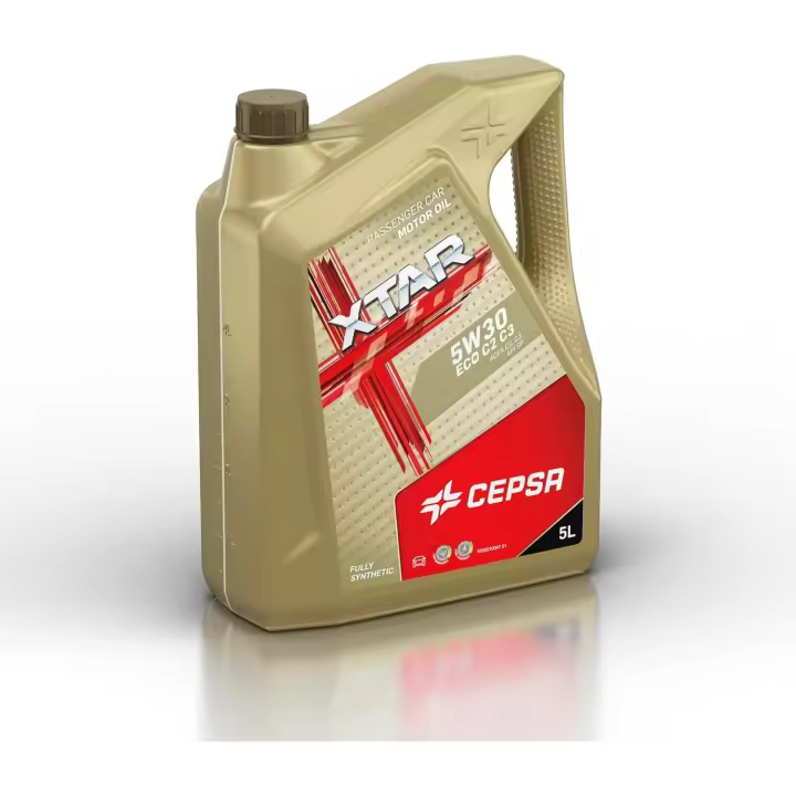 CEPSA XTAR 5W30 ECO C2 C3 5L- Lubricante sintético para vehículos híbridos, Gasolina y diésel, Dorado, El embalaje puede variar - 1