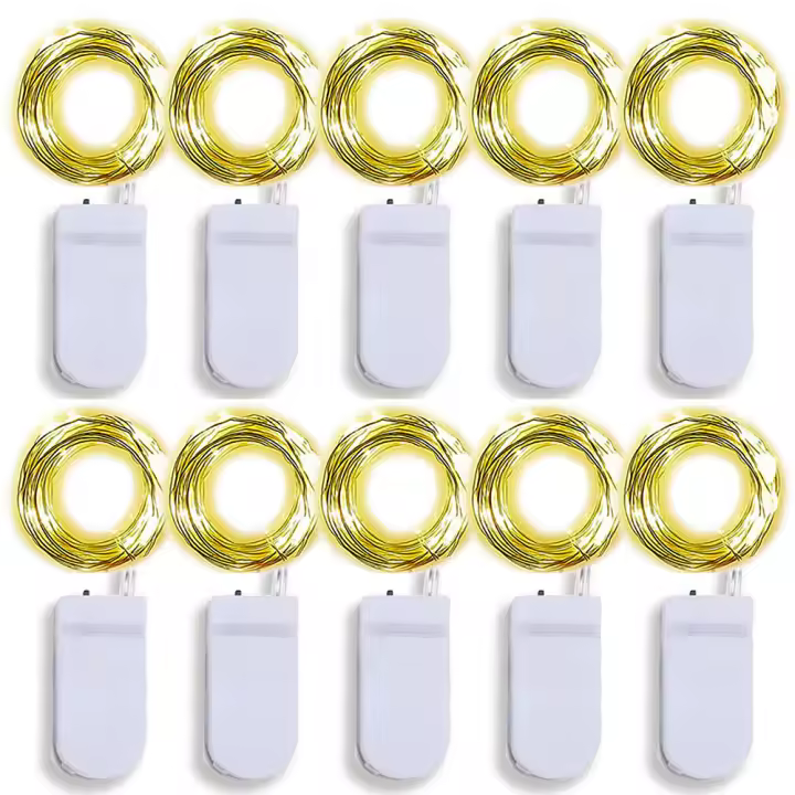 10 Pack Luces Faeir LED Operadas Por Batería Cadena De Luces De Moscas Estrelladas Luna Para DIY Boda Fiesta Dormitorio Patio Navidad - 1