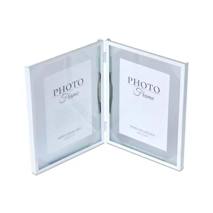 Portafoto doble de metal blanco sky  Material: Metal Medidas (Ancho*Alto*Fondo): 30*20*1Presume de casa - 1