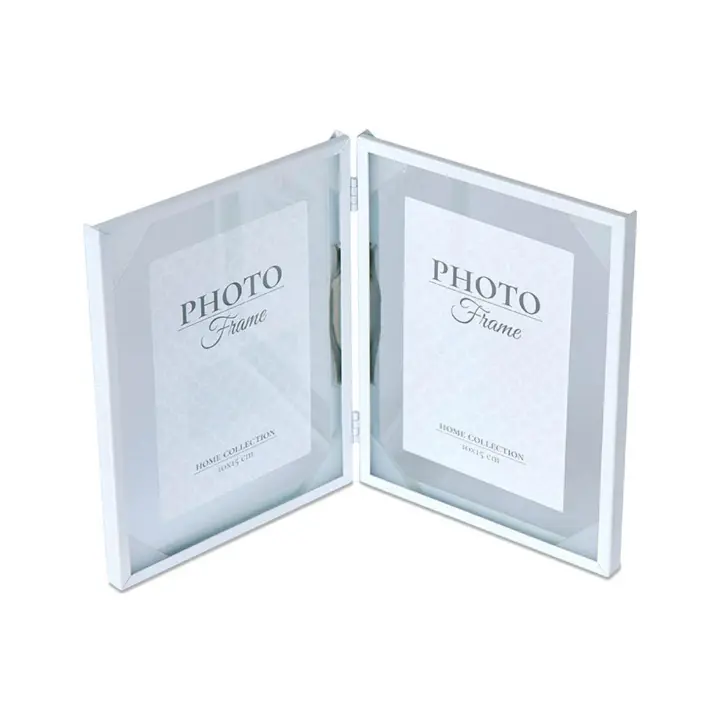 Portafoto doble de metal blanco sky  Material: Metal Medidas (Ancho*Alto*Fondo): 30*20*1Presume de casa - 1