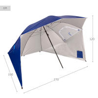 AKTIVE, Sombrilla playa grande, 240 cm, Protección UV50, Mástil acero, Regulable en altura, Tejido poliéster, Funda transporte, Sombrilla para la playa, Sombrillas grandes, Sombrilla playa grande - details 4