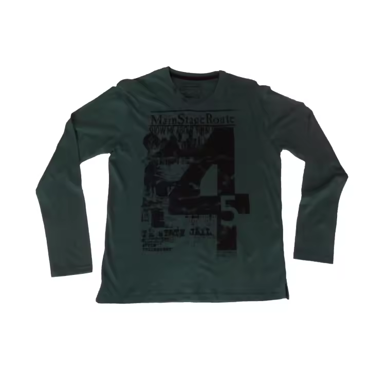Camisetas Hombre Manga Larga Losan , verde Negro   XL   44 , Algodón ,Cuello pico - 1