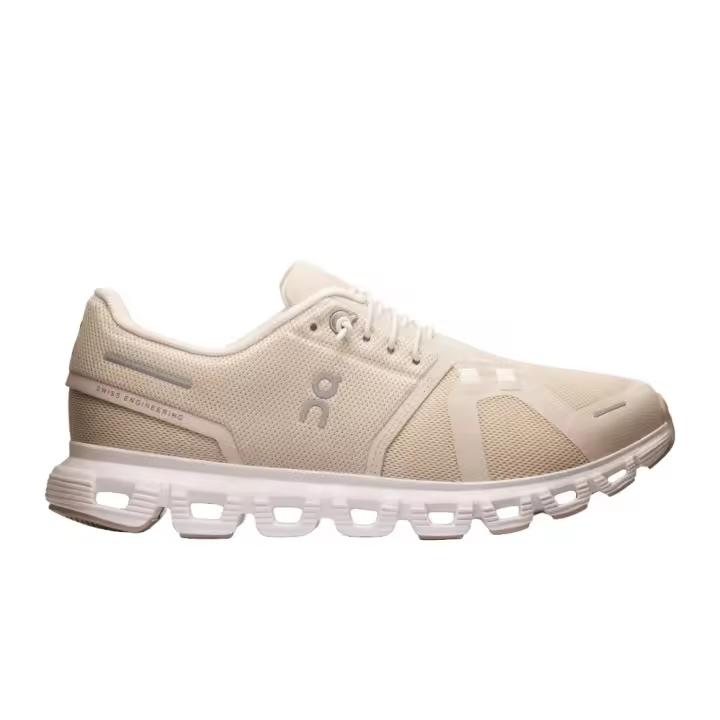 Zapatilla Beige On Running Cloud 6 Pearl/White Women Ajuste Holgado - 1