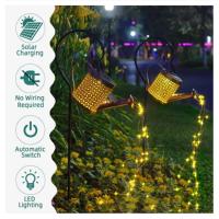 Fuente De Iluminación Solar Para Jardín Con Regadera Luz Estelar LED Cadena De Luces De Hadas De Cachete De Agua Con Soporte - details 4