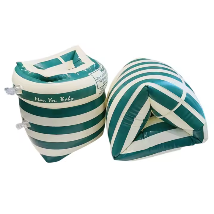 1Par De Flotadores De Brazo Flotantes En Forma De Círculo With Bolsas De Aire Doble Equipamiento De Natación Para Adultos Y Niños Material PVC Tamaño Aproximado 24x19cm - 1
