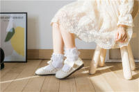 Calcetines De Encaje Para Bebés Y Niñas Sólidos Con Volantes Y Flores Calcetines De Baile De Princesa De Algodón Y Poliéster Para Niñas De 7 a 12 Años - details 8