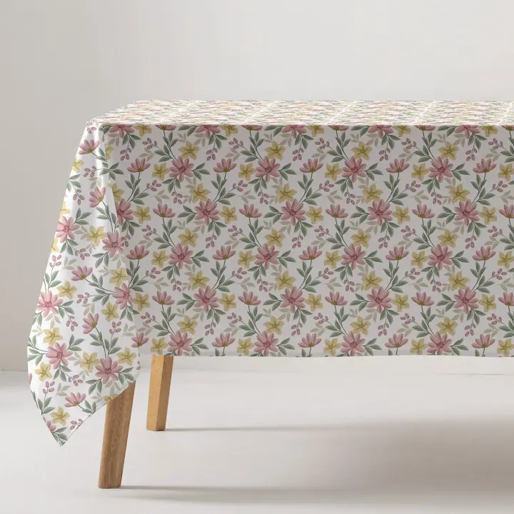 GAMUSI - Mantel antimanchas impermeable Levantia algodón tacto tela caída natural rectangular/cuadrado - 1