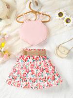Conjunto De Verano Para Niñas 2 Piezas Camisa Con Aros Y Falda/Pantalones Estilo Vacacional Coreano Ropa Infantil Para Niñas De 4 a 7 Años - details 1