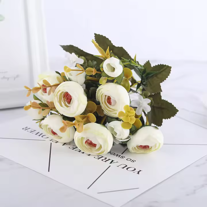 Rosas Artificiales De Seda Europea 30CM Para Decoración De Bodas Fiesta Navidad Vaso De Casa Accesorios De Arreglo Floral - 1