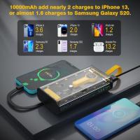 Cargador portátil de 10000 mAh, 22,5 W, batería externa de carga rápida con cable incorporado, paquete de batería externa transparente con linterna, entrada y salida USB C, cargador portátil para teléfonos móviles iPhone, Samsung y Android - details 2