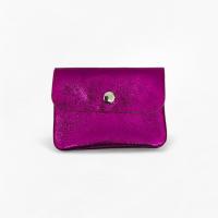 Cartera Elegante, brillante de Cuero Granulado，monedero,tarjetera  Para Mujer,piel auténtico,hecho en italia - Ultra Ligera, Suave y Práctica | BlingBling para fiesta ,super chic ,2 Compartimentos + Bolsillo con Cremallera | ,Varios Colo - details 3