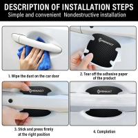 Pegatina De Manija De Puerta De Coche Fibra De Carbono Resistente a Rasguños Impermeable Para Renault Megane 2 3 4 Twingo Clio Talisman Captur Trafic - details 6