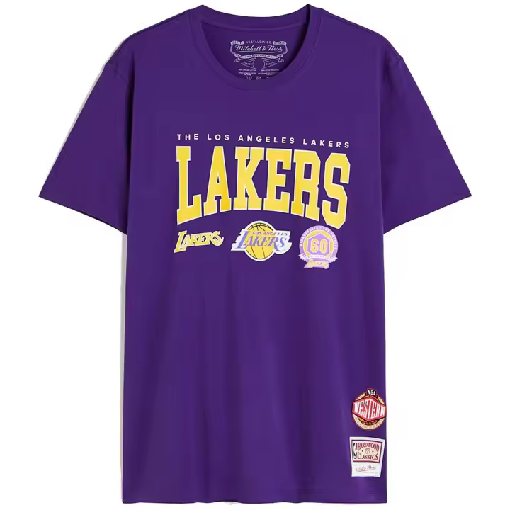 Camiseta de Manga Corta Mitchell & Ness Nba Hwc Champ Stack Lakers para hombre en color morado - 1