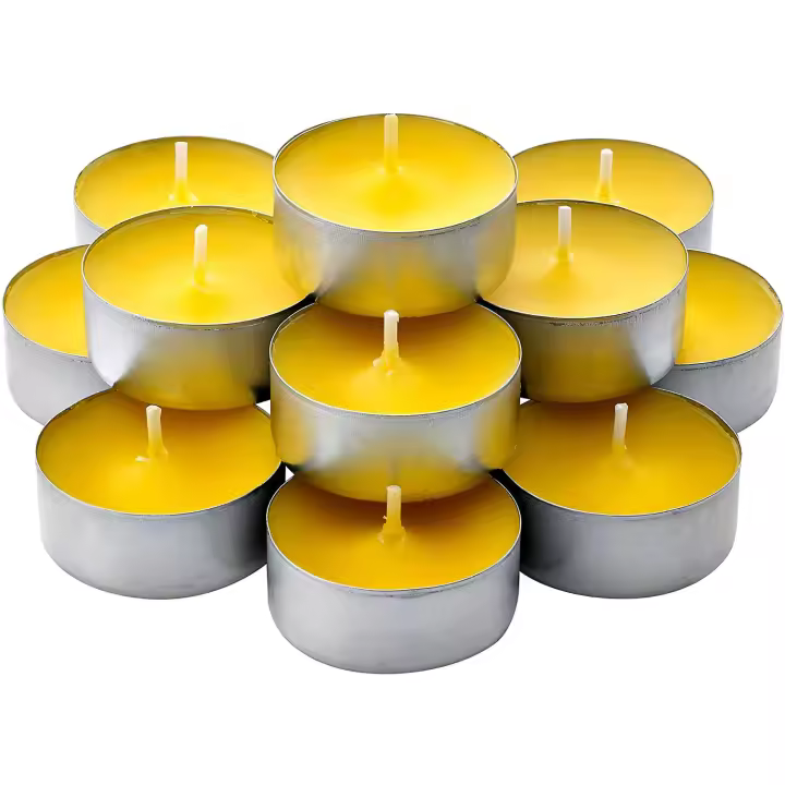 NQT Velas Citronela Perfumada - Vela Perfumada Antimosquitos - Tealight Citronella Candles - 4 Horas Duración Sin Insecticida (Citronela, 20 60 100 Velas) - 1