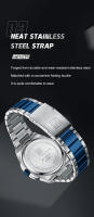 Reloj De Pulsera Para Hombre NAVIFORCE 2023 Acero Inoxidable Militar Casual Resistente Al Agua Cuarzo Calendario Deportivo - details 9