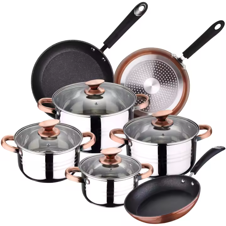 San Ignacio Set Batería 8 Piezas SIP + Set 3 Sartenes SIP MOMA 20/24/28 - Acero Inoxidable y Aluminio Forjado - 1