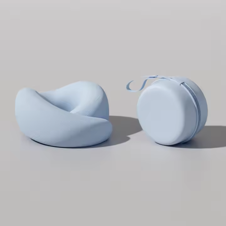 Almohada De Viaje Para El Cuello En Forma De U De Espuma De Memoria Ajustable Y Portátil Soporte De Cuello Suave Para Descanso Del Mediodía Y Sueño - 1