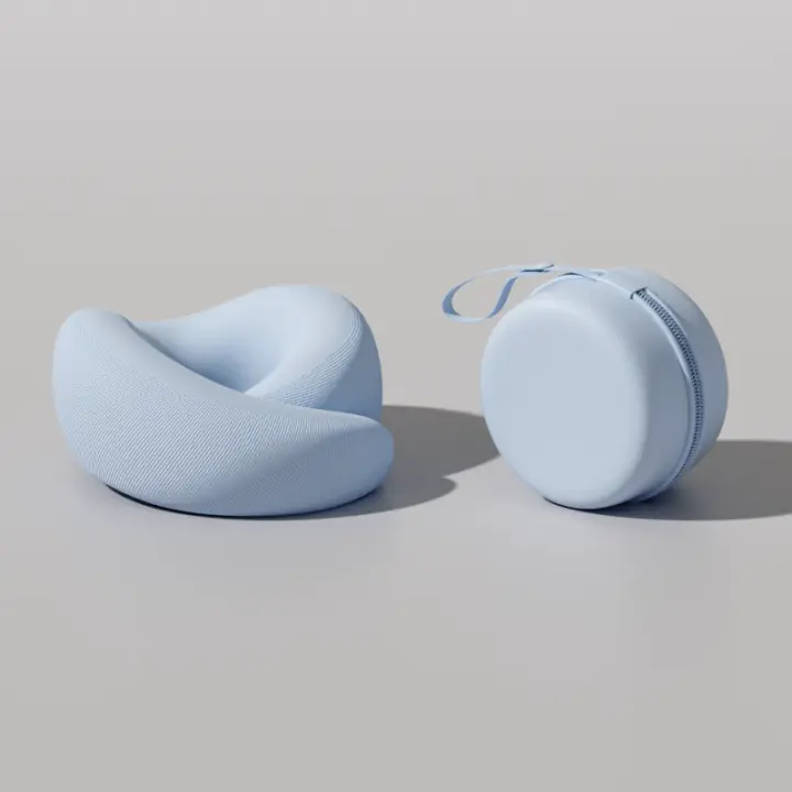 Almohada De Viaje Para El Cuello En Forma De U De Espuma De Memoria Ajustable Y Portátil Soporte De Cuello Suave Para Descanso Del Mediodía Y Sueño - 1