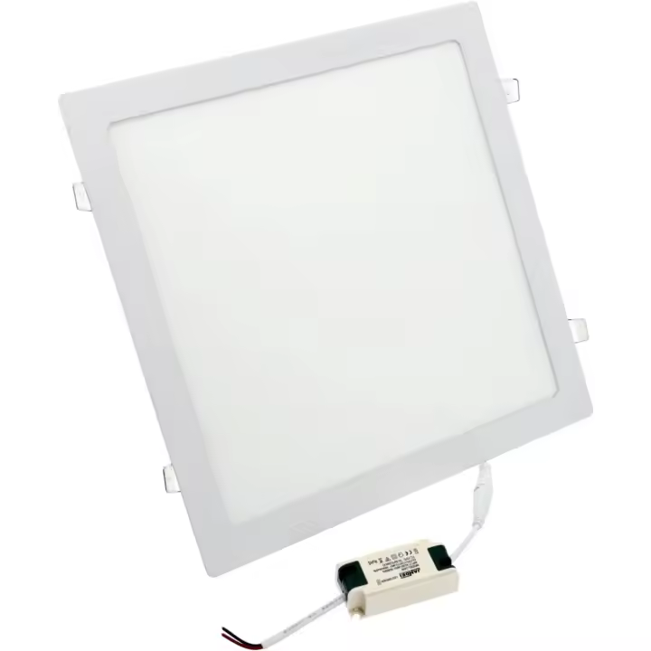 Jandei - Downlight LED 25W, Marco Cuadrado Blanco para Empotrar en Techo, Luz Fría 6000k y Natural 4200k (Hueco de Corte 276mm), Placa Cuadrada LED con Difusor Translúcido, Ángulo de Apertura 120º - 1