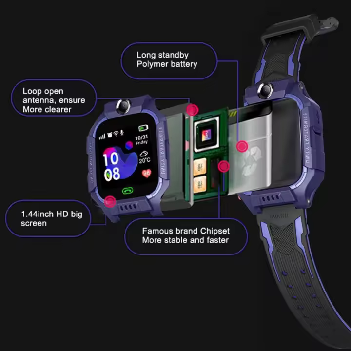 Reloj inteligente para niños, Alarma de Llamada Telefónica, Contador de pasos, Cámara, LBS, Llamada SOS - 1