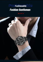 Reloj De Pulsera De Lujo Para Hombres 2024 Multifuncional De Acero Inoxidable 40mm Color Azul Oro Con Calendario Y Luz Fluorescente Resistente Al Agua 3Bar - details 7