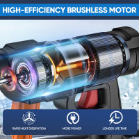 18V 30Bar Cordless High Pressure Car Wash Water Gun 9000mAh Lithium Ion Portable Self-priming With Foam Cannon + 4L/min Flow Self-priming Portable Power Washer - details 2