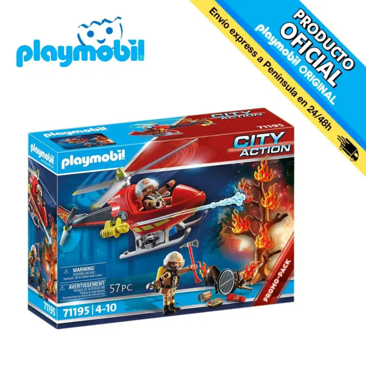 Playmobil - Helicóptero de Bomberos - Tienda con licencia Oficial 71195 - 1