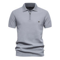 POLO de punto con solapa para hombre, versátil, Color sólido Simple, manga corta, talla europea, novedad de verano 2024 - details 1