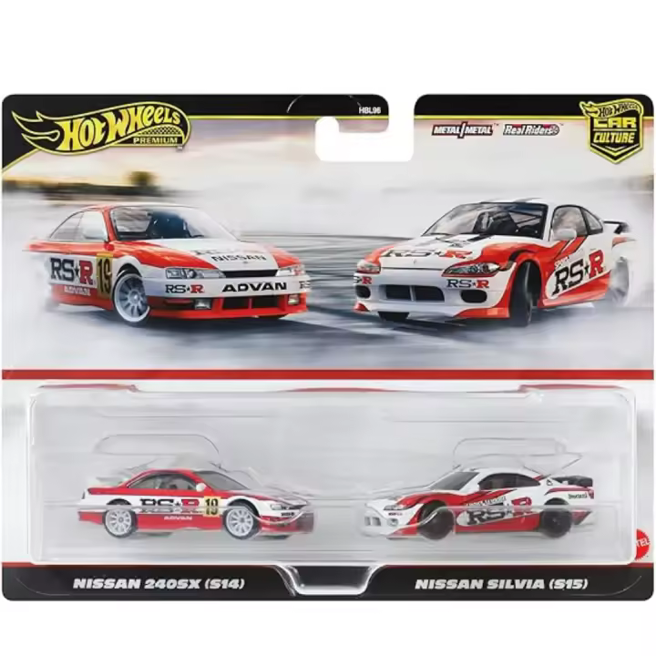 Hot Wheels premium Pack 2 Nissan 240SX (s14) y Nissan Silvia (S15) - 1