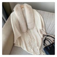 Chal De Punto Para Mujer Cuello De Piel De Peluche Grueso Abrigo De Evening Vestido De Boda Manto Cardigan Capa Estilo Casual - details 9
