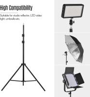 Trípode Soporte de luz, Trípode Soporte con Clip de teléfono móvil, Trípode Ajustable de 67-210 cm, trípode de rotación de 360° de fijación. Soporte Trípode Ajustable Máx Altura 2.1M  con Tornillo de 1/4 de Pulgada para Camara, Reflector, softbox, luz, Pa - details 2