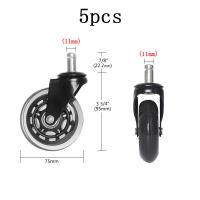 5pcs Ruedas De Sillín De Oficina Universales 3 Pulgadas De Goma Giratorias 360 Grados Roller Seguras Y Silenciosas Para Muebles - details 0