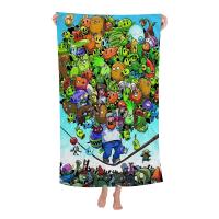 Toalla De Playa Para Niños Plant-Vs -Zombie Dibujos Animados Verano Absorbente Microfibra Grande Para Baño Piscina Viajes - details 7