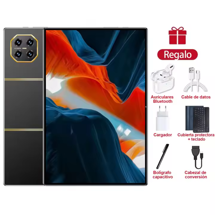 Tabletas de 10.1 pulgadas 16GB RAM 1TB ROM Android 13.0 20000mAh Red 5G WIFI Bluetooth con teclado doble cámara 5MP 13MP doble tarjeta SIM Tableta PC Android - 1