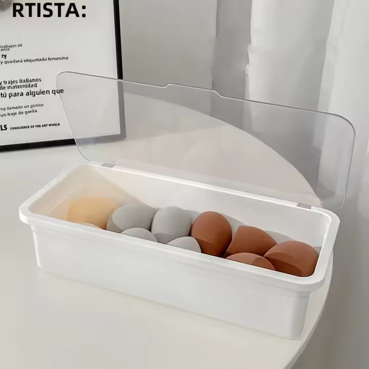 Caja De Almacenamiento Para Cepillos De Maquillaje Transparente De Acrílico 1pc/2pcs Con Cinta Para Proteger De Polvo Ideal Para El Hogar Y La Mesa - 1