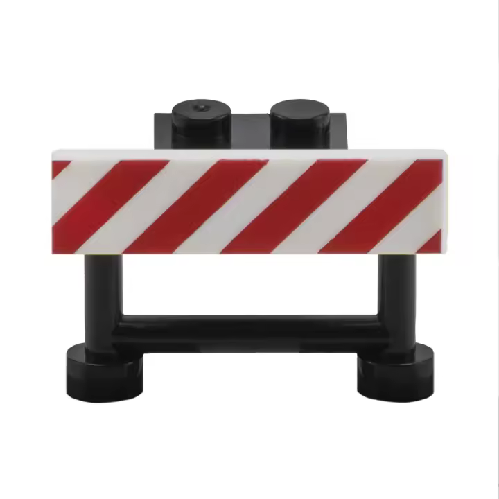 PLAYZOCO Señal trafico Barrera de Emergencia Juguetes construcción, señal trafico Juguete, Accesorio señalización Juguetes, Mini Barrera tráfico, 2.1cm Altura x 3.2cm Ancho, Compatible con Lego, Rojo - 1