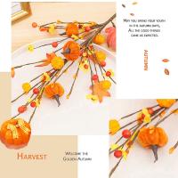 Plantas Artificiales De Calabaza Y Hojas De Maple Para Decoración De Halloween Arreglo Floral Para Sala De Estar Festivales Y Fotografía De Props - details 26